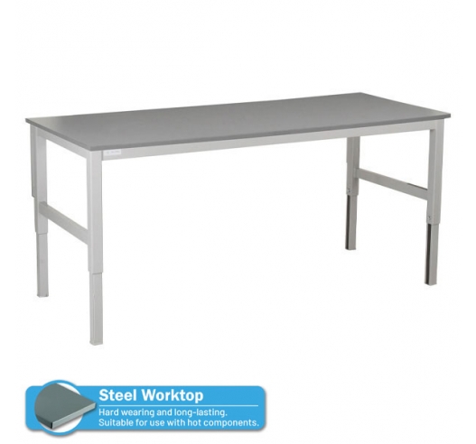 Bolt Adjustable Height Workbench With Steel Worktop