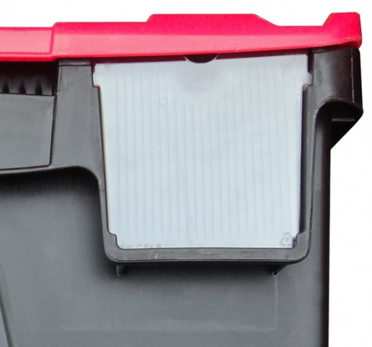 Clear Label Holder for Attached Lid Containers