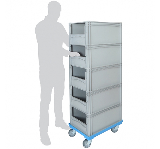 Order Picking Trolley with 5 Open Front Euro Containers