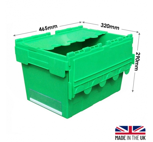 Green Plastic Storage Boxes Medium Sized