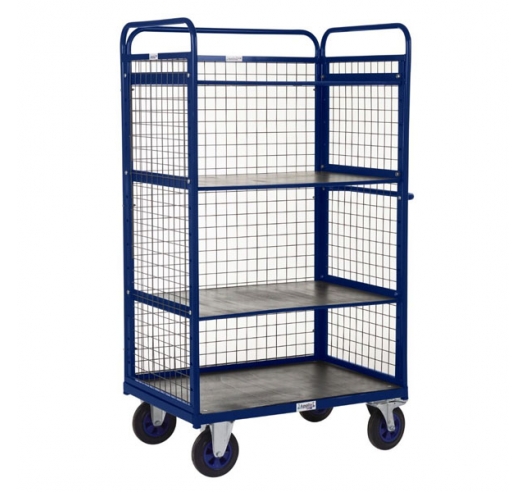 Distribution Trolley With 3 Sides And Shelves Tall