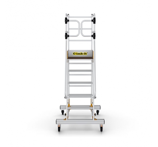 Mobile Steps with Safety Gate Front View