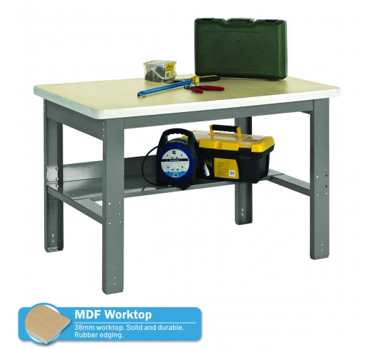 Adjustable Height Workbench with MDF Worktop