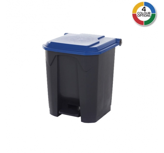 30 Litre Pedal Bin With Blue Lid