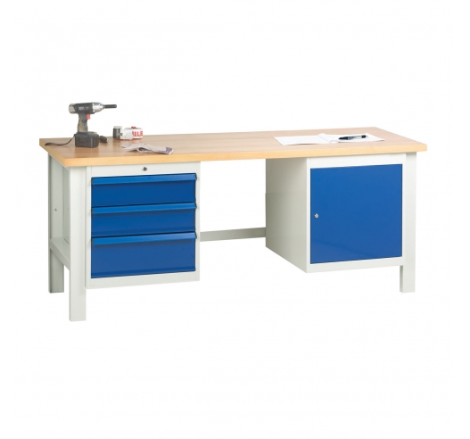 Heavy Duty Workbench With Drawers & Cupboard In Use