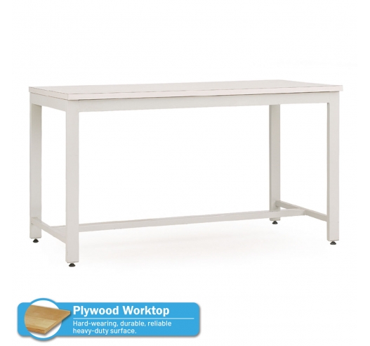 Industrial Workbench with Plywood Worktop