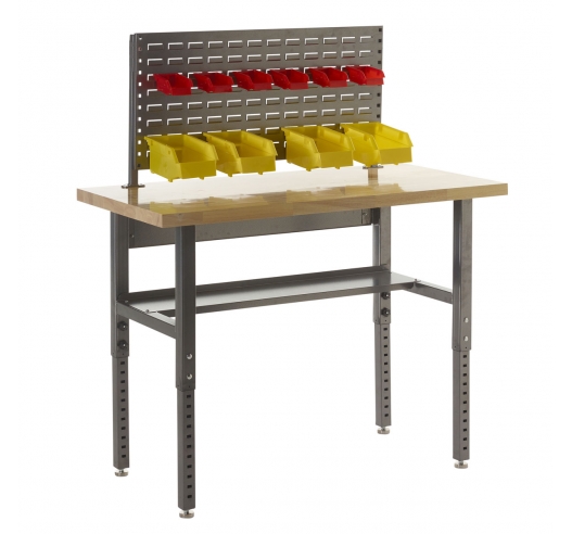 Adjustable Height Workbench with Louvre Panel