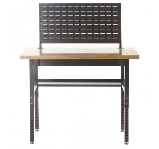 Adjustable Height Workbench with Louvre Panel