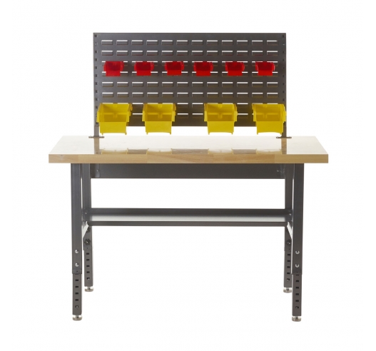 Adjustable Height Workbench with Louvre Panel