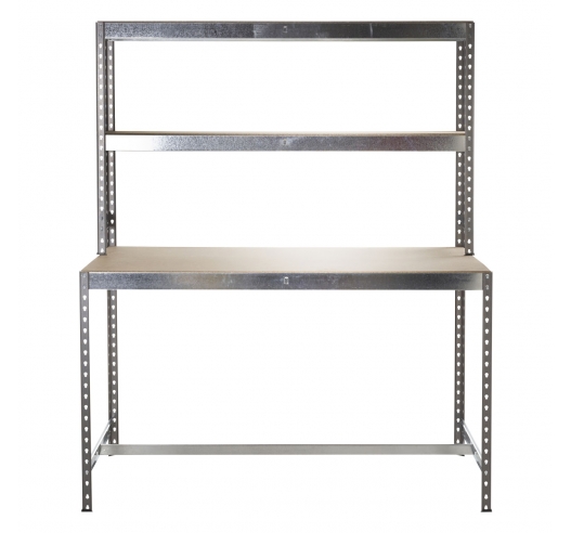 Mammoth Workbench (550 kg Capacity) with Chipboard Worktop & 2 x Upper Shelves