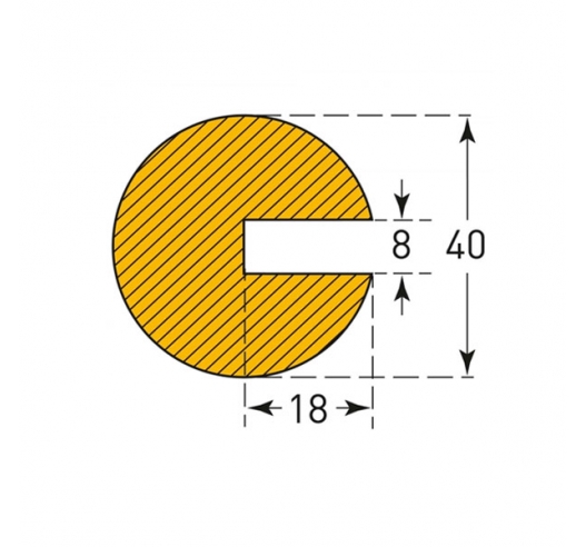 Push Fit Semi-Circle Foam Dimensions