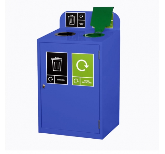 2 Bay Recycling Bin In Blue