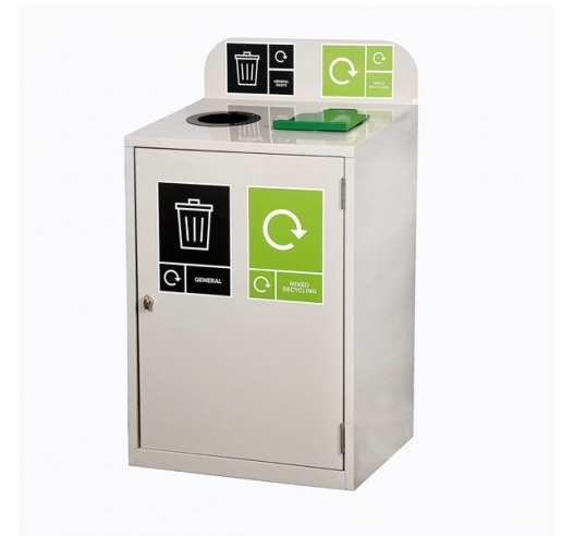 2 Bay Recycling Bin In Grey
