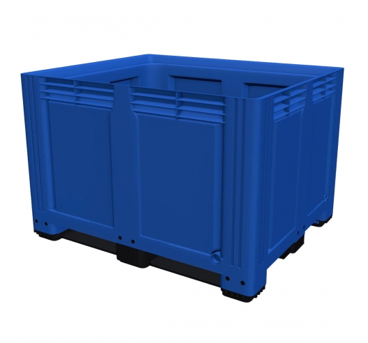 Large Plastic Pallet Box with 3 Runners In Blue