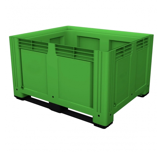 Large Plastic Pallet Box with 2 Runners In Green