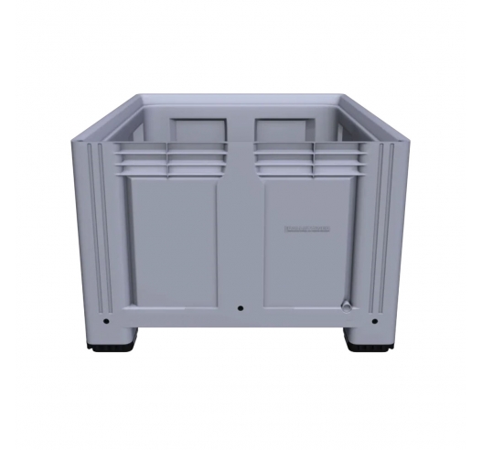 Large Plastic Pallet Box with 2 Runners End View