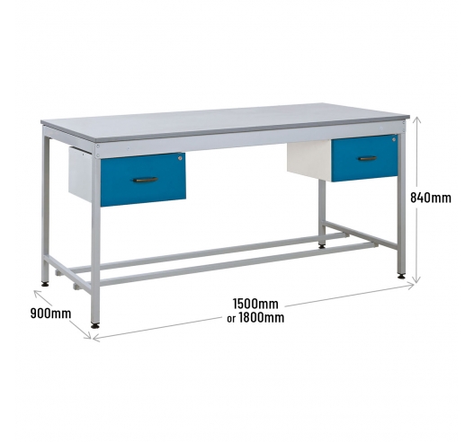 Taurus Utility Workbench with Two Drawers Dimensions