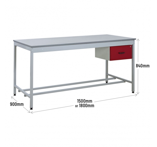 Taurus Utility Workbench with One Drawer Dimensions