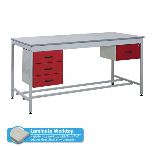 Taurus Utility Workbench with Triple Drawer Single Drawer