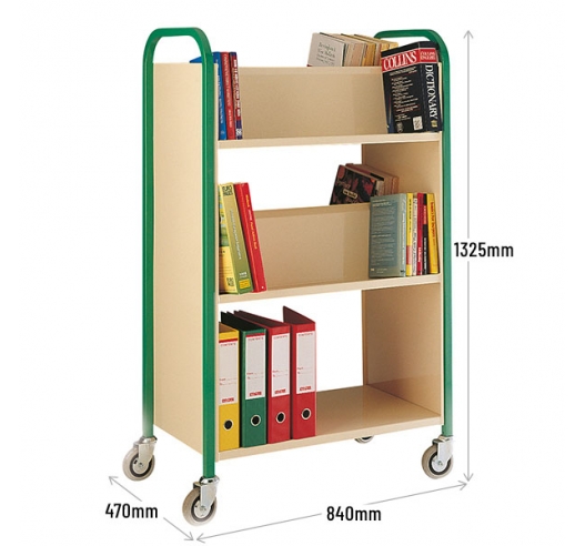 Double Sided Book Trolley Dimensions