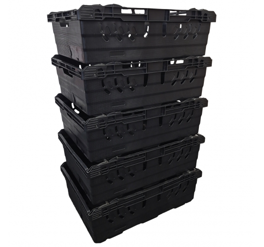 lack Bail Arm Stacking & Nesting (600 x 400 x 190mm) Ventilated Crate