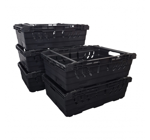 lack Bail Arm Stacking & Nesting (600 x 400 x 190mm) Ventilated Crate