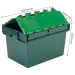 Large Storage Crate Box With Hinged Lid