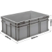 3-220-72 Grey Range Euro Container 130 Litres with ribbed base