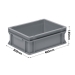 3-4313-53 Grey Range Euro Container 12 Litres