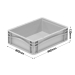 Shallow Grey Euro Container - 120mm Deep