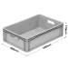 600 x 400 x 170mm Euro Stacking Container Tray with Hand Holes