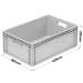 600 x 400 x 220mm Euro Stacking Container Tray with Hand Holes