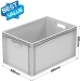 600 x 400 x 320mm Euro Stacking Containers with Hand Holes