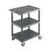 Plastic Shelf Trolley with 3 Flat Shelves