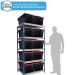 Shelving Bay with 10 x PLAS52ALC (52 Litre) Attached Lid Containers
