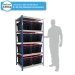 Shelving Bay with 8 x PLAS55LE/Black/Coloured Attached Lid Containers