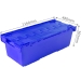 Blue Large Attached Lid Plastic Container