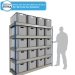 Shelving Bay with 20 x BK-ES64/32 (64.5 Litre) Euro Stacking Containers