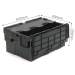 Black 40 litre plastic containers with hinged lids