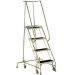 S216 Stainless Steel Mobile 4 Steps with Grab Rail