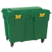 Green storage trunk with wheels