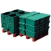 Stacked and Nested Plastic Crates