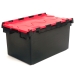 Plastic Crates with Attached Lid Closed