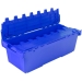 Blue Large Attached Lid Plastic Container