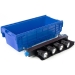 Blue Large Attached Lid Plastic Container