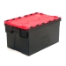 Plastic Crates with Red Lids and Black Body - 52 Litres