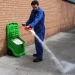 Salt Dispensing Container Bin on Wheels