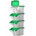 Stacked Picking Bins with Green Hinged Lids