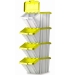 Stacked Picking Bins with Yellow Hinged Lids
