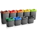 30 Litre Recycling Bins with Coloured Lids - Black Body (Dark Grey)